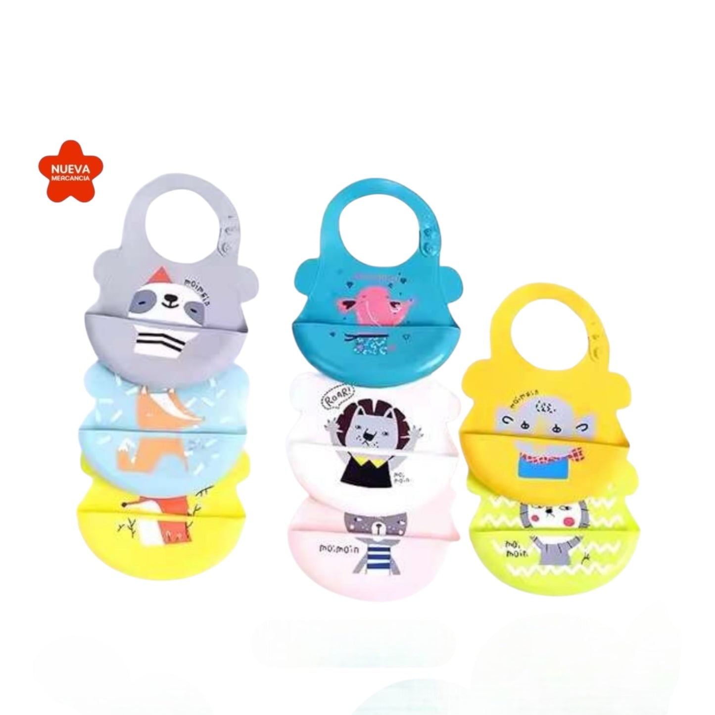 Babero En Silicona Animalitos Con Refolector