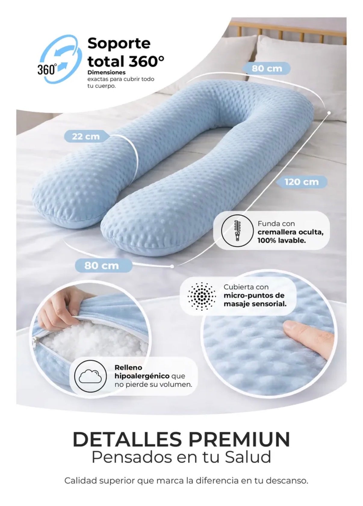 Cojin Materno Ergonómico Multiusos en Forma De U