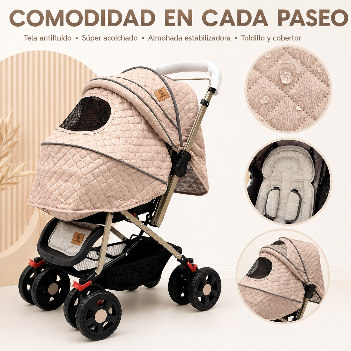 Coche Explorer Con Manija Reversible y Ruedas 360