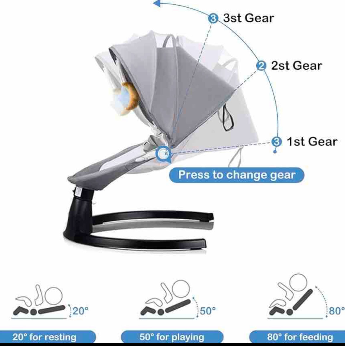 Mecedora Eléctrica Maribel Con Movimiento Lateral