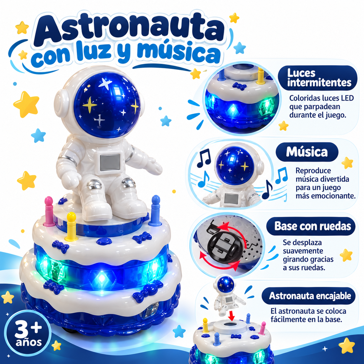 Astronauta de juguete con luces y música
