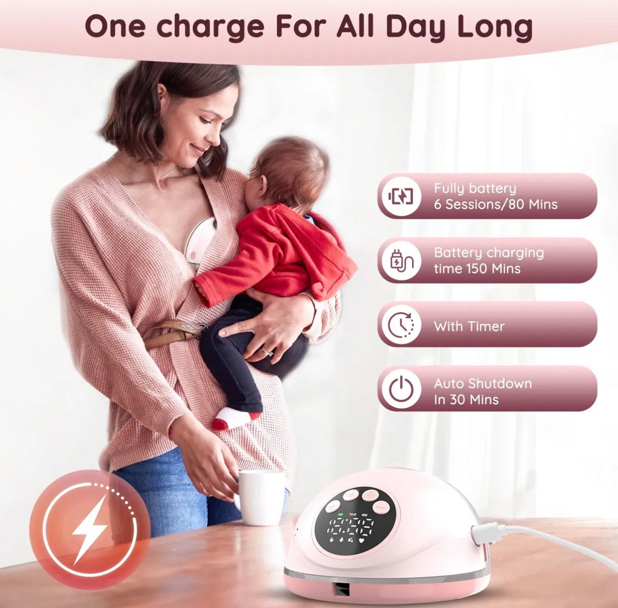Extractor Manos Libres Premium Con Copas Para Reducir Pezon