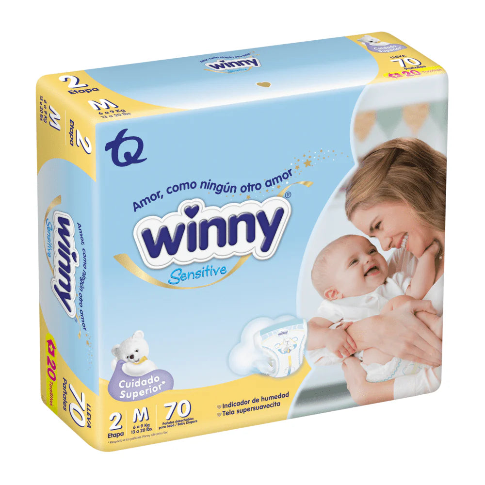 Pañal Winny Sensitive Etapa 2 x 70 unidades