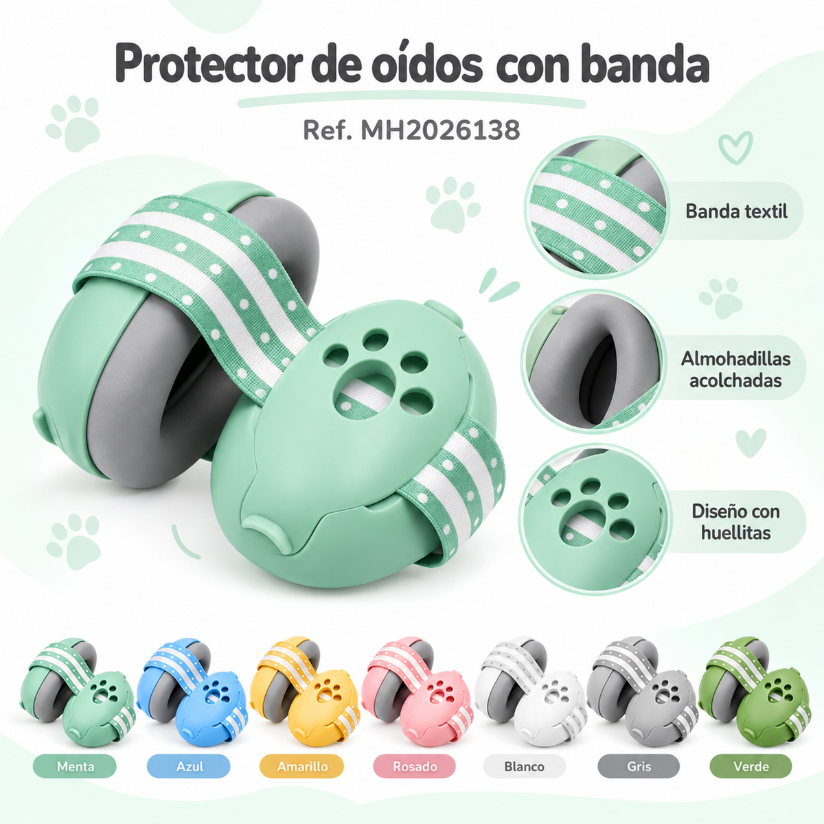 Protector de oídos para bebé con banda textil | MH2026138