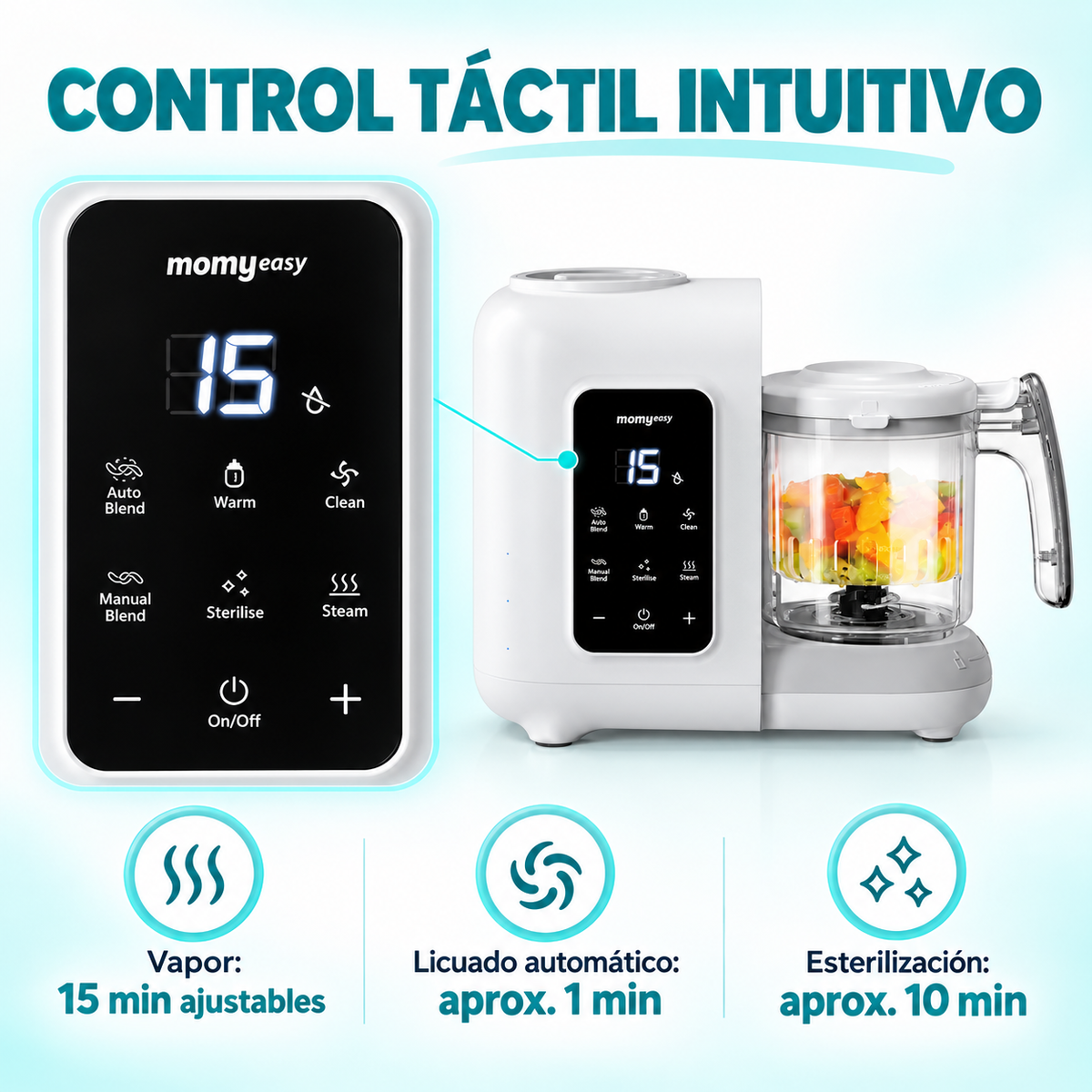 Procesador y Vaporizador de Alimentos para Bebé Momyeasy 5 en 1
