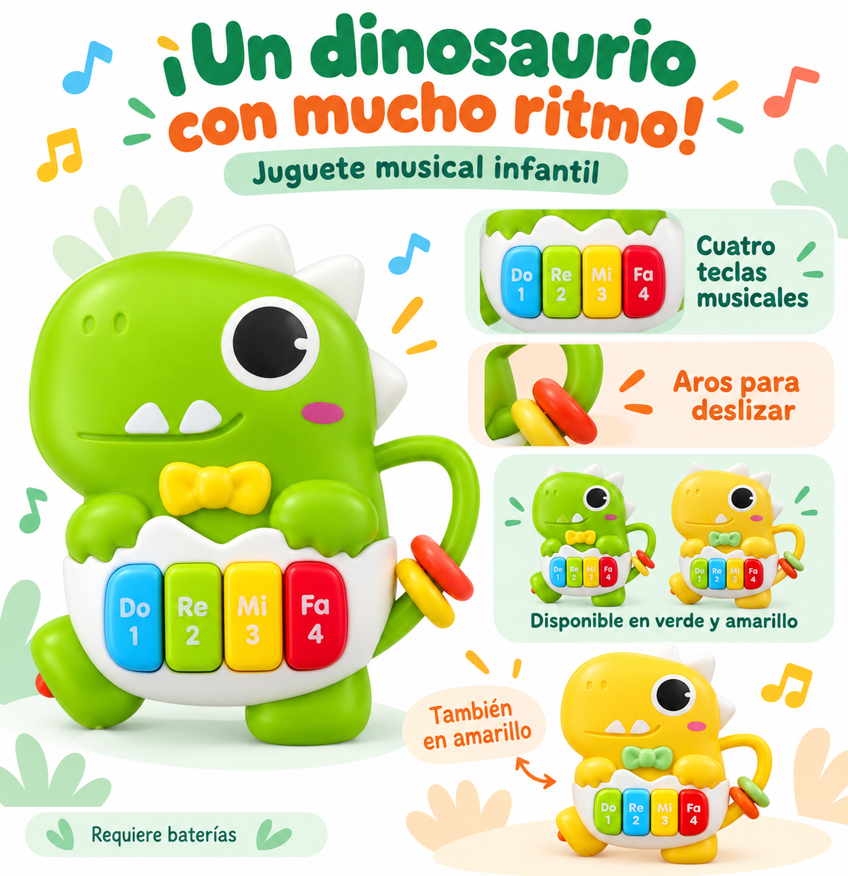 🦖 Dinosaurio musical: ¡un amiguito con mucho ritmo! 🎶