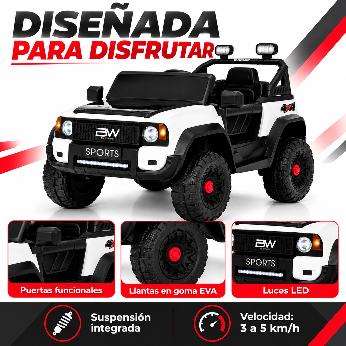 Carro Eléctrico Toyota, Con Control Remoto Llantas En Goma Eva y Bluetooth Marca Prinsel 12 Voltios