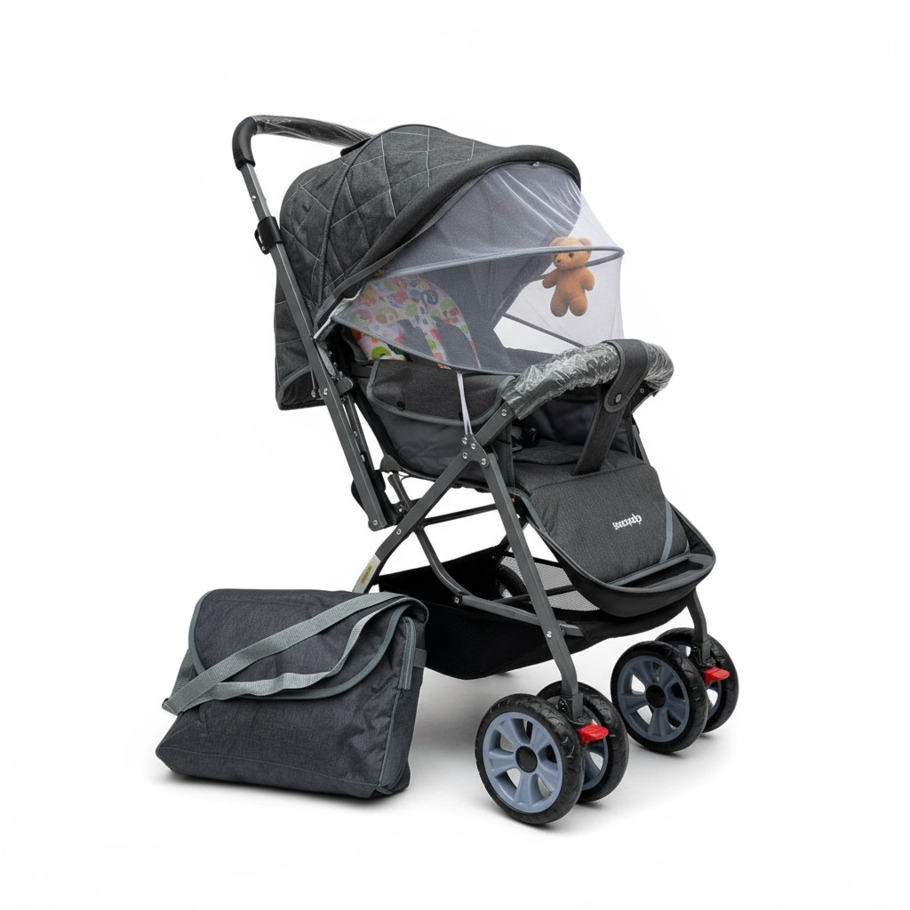 Coche JM Con Mango Reversible, Ropon y Pañalera