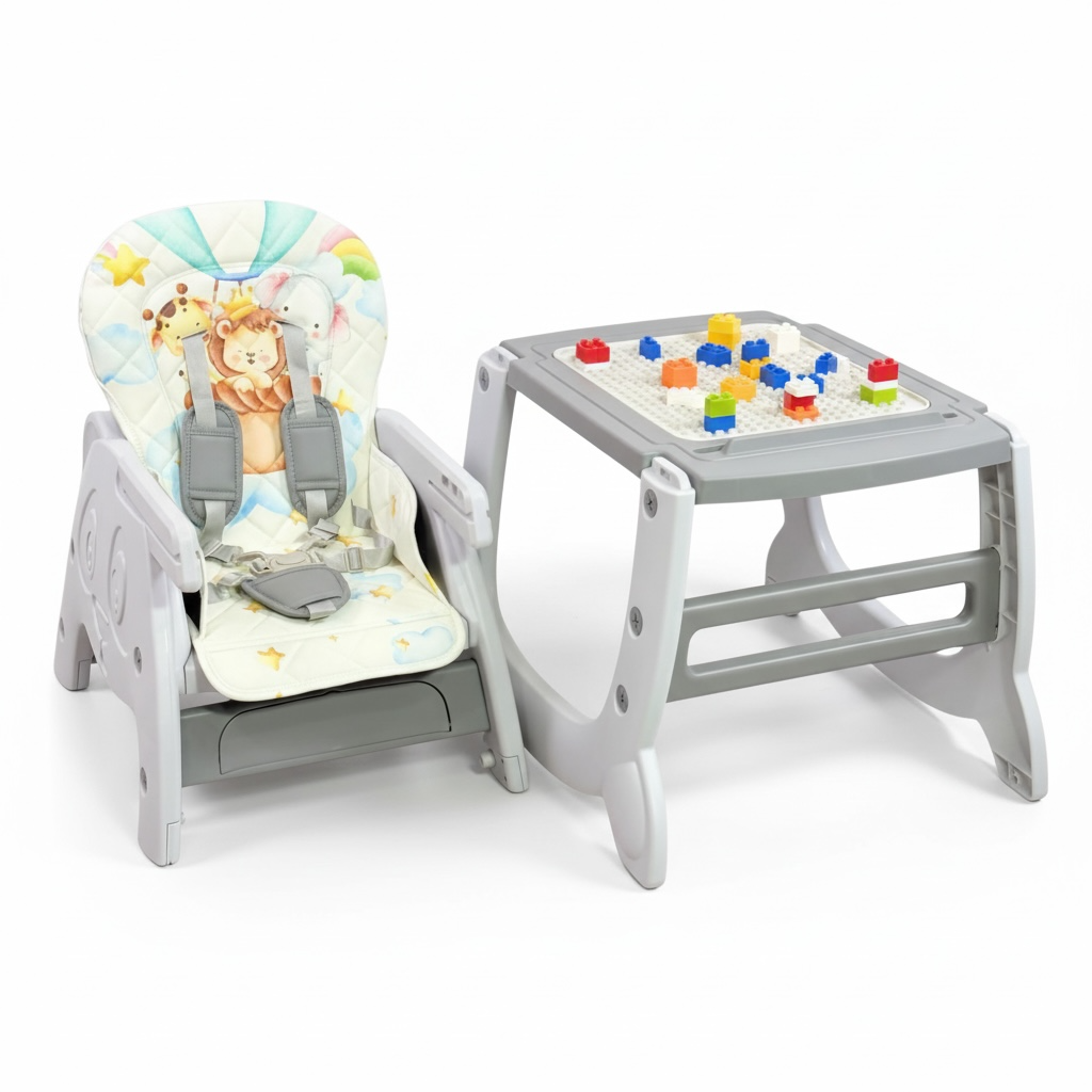 Silla Comedor Escritorio Winnieh Con LEGO, Telas En Cuero, Con Cancha y Plato Incluido
