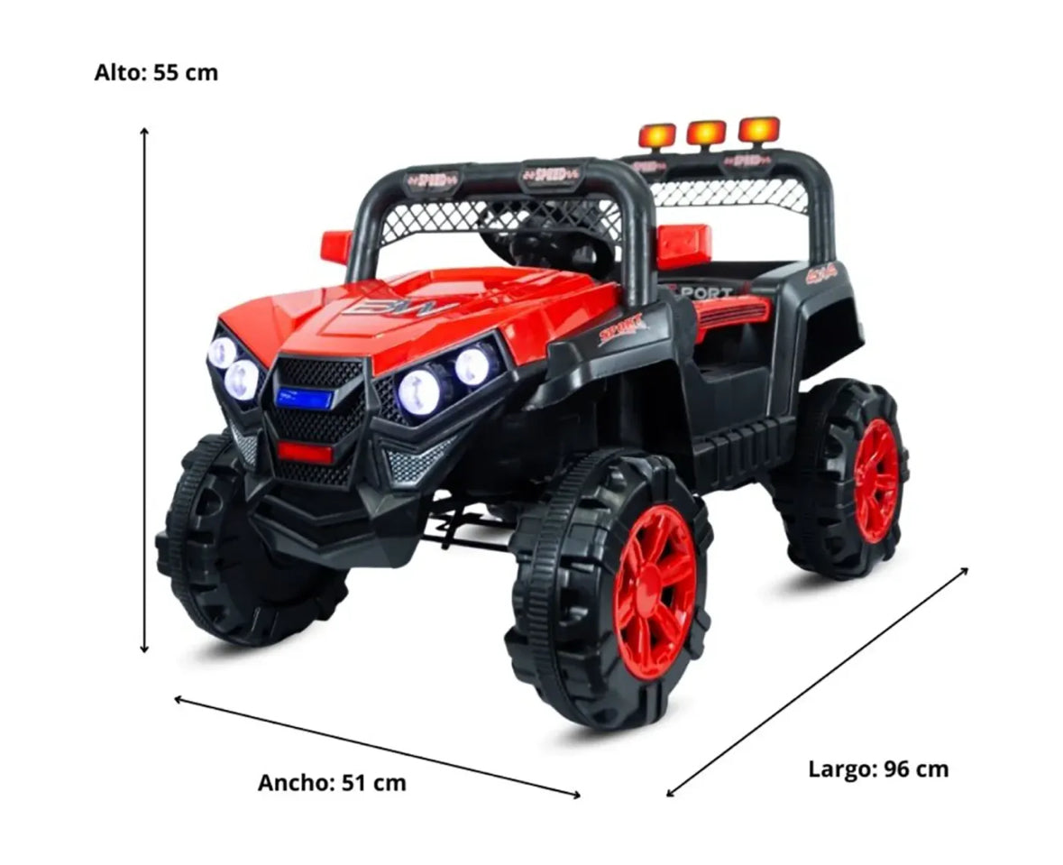 Carro Eléctrico Qatar Rojo 12 V Con Control Remoto Prinsel