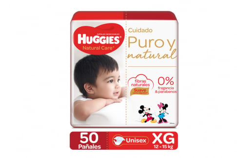 Pañal Huggies Natural care etapa 4 x 50 unidades