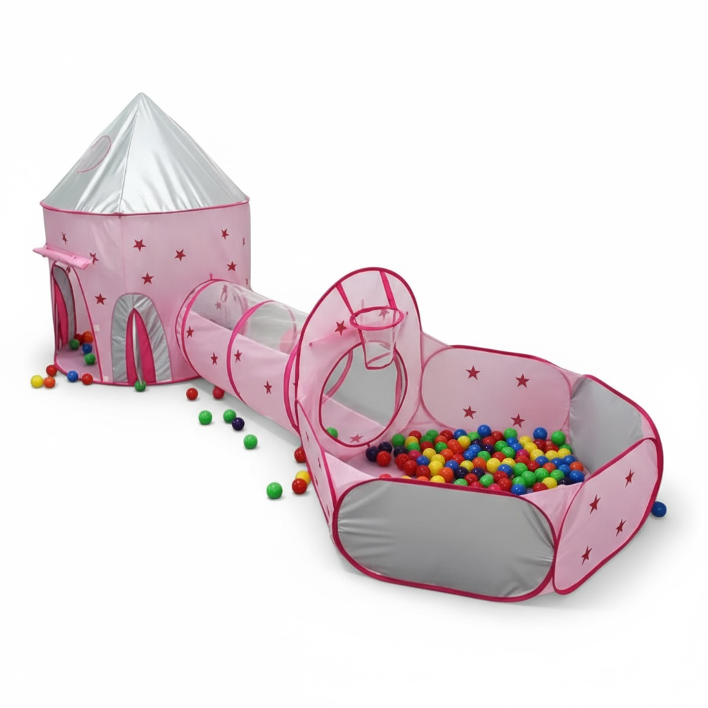 Carpa Castillo Con Túnel y Piscina