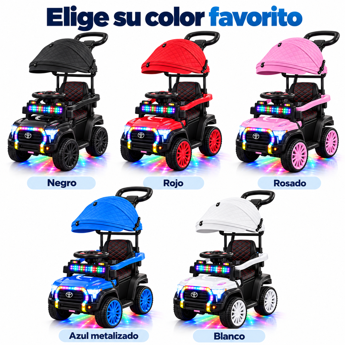 Carro Eléctrico Toyota , Con Guía, 2 Motores, Control Remoto, Llantas En Goma Y Asiento En Cuero