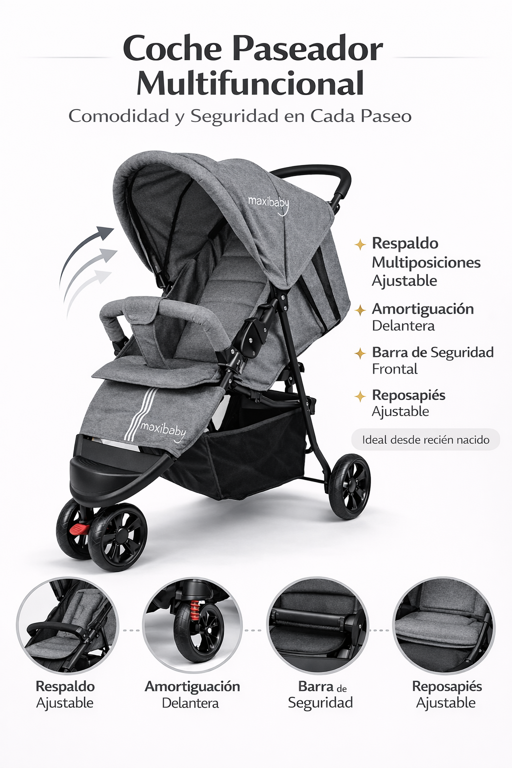 Coche Paseador FZ 3 Ruedas Maxibaby
