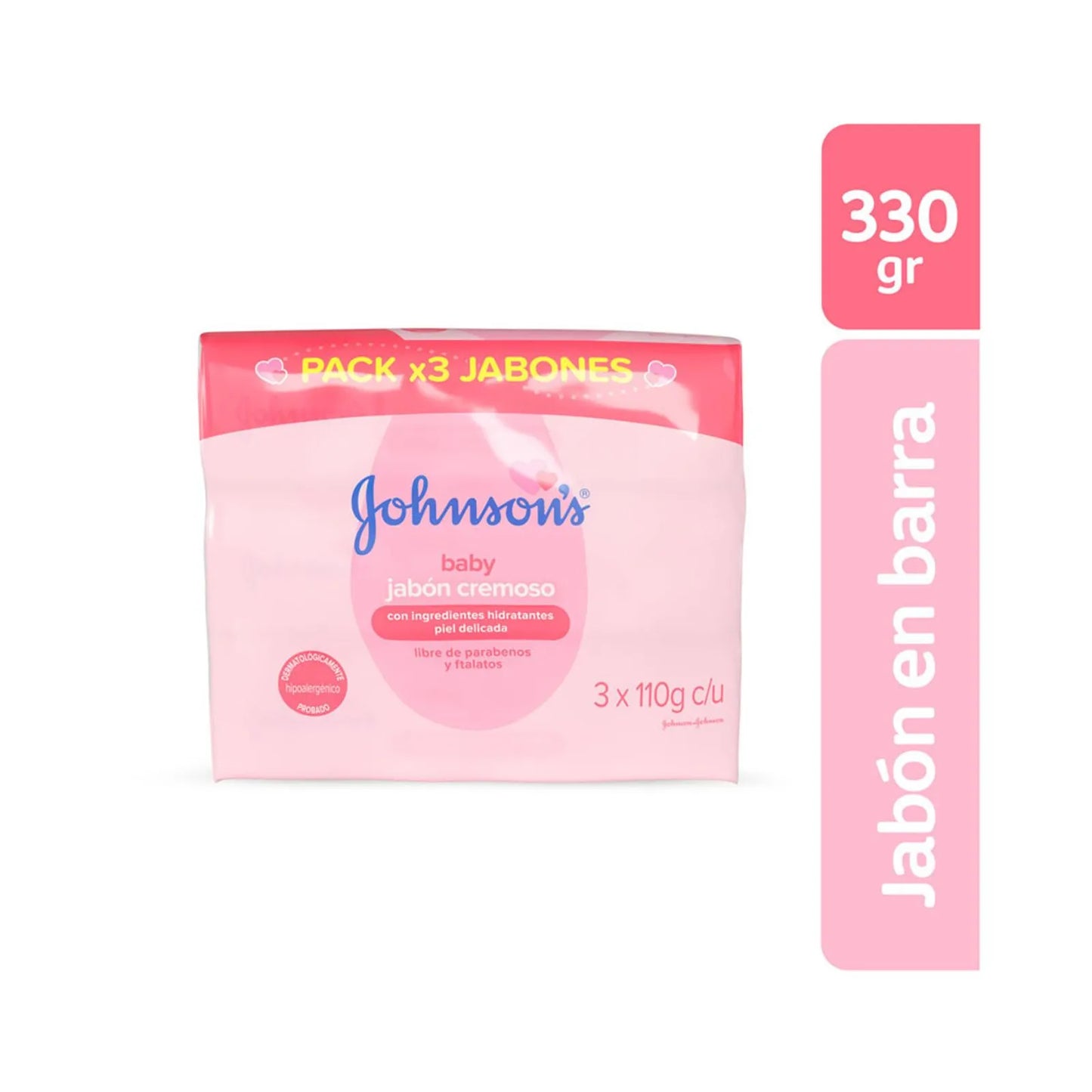 Jabon en Barra Baby Cremoso x 3 Unidades Johnsons