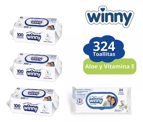 Toallitas Humedas Winny Aloe x 324 Unidades