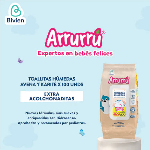 Toallitas Humedas Arrurrú Avena x 100 Unidades