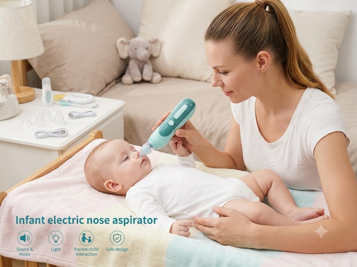 Aspirador Nasal Eléctrico para Bebés – Respiración Fácil y Sueño Profundo 👶✨