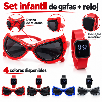 🕸️ Set infantil de gafas + reloj digital