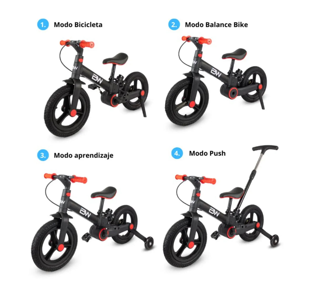 Bicicleta De Equlibrio 4 en 1 Revolt Plegable Prinsel