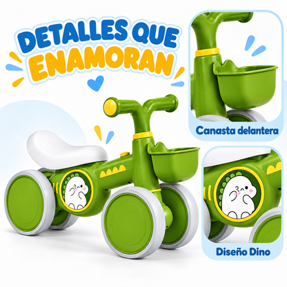 Bici Correpasillos Dino con canasta y 4 ruedas WS835B-4