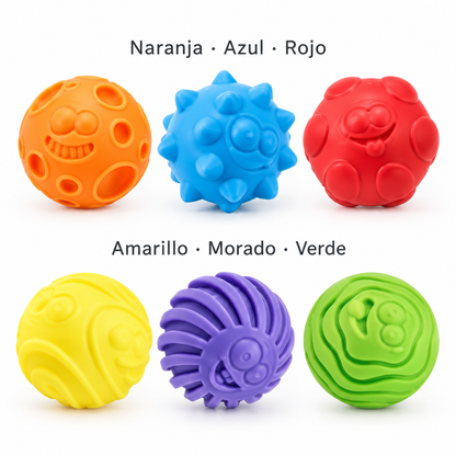 🌈 Set de 3 pelotas texturizadas de silicona