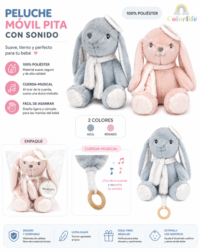 Peluche Musical Conejito para Bebé con Cuerda | 2 Colores