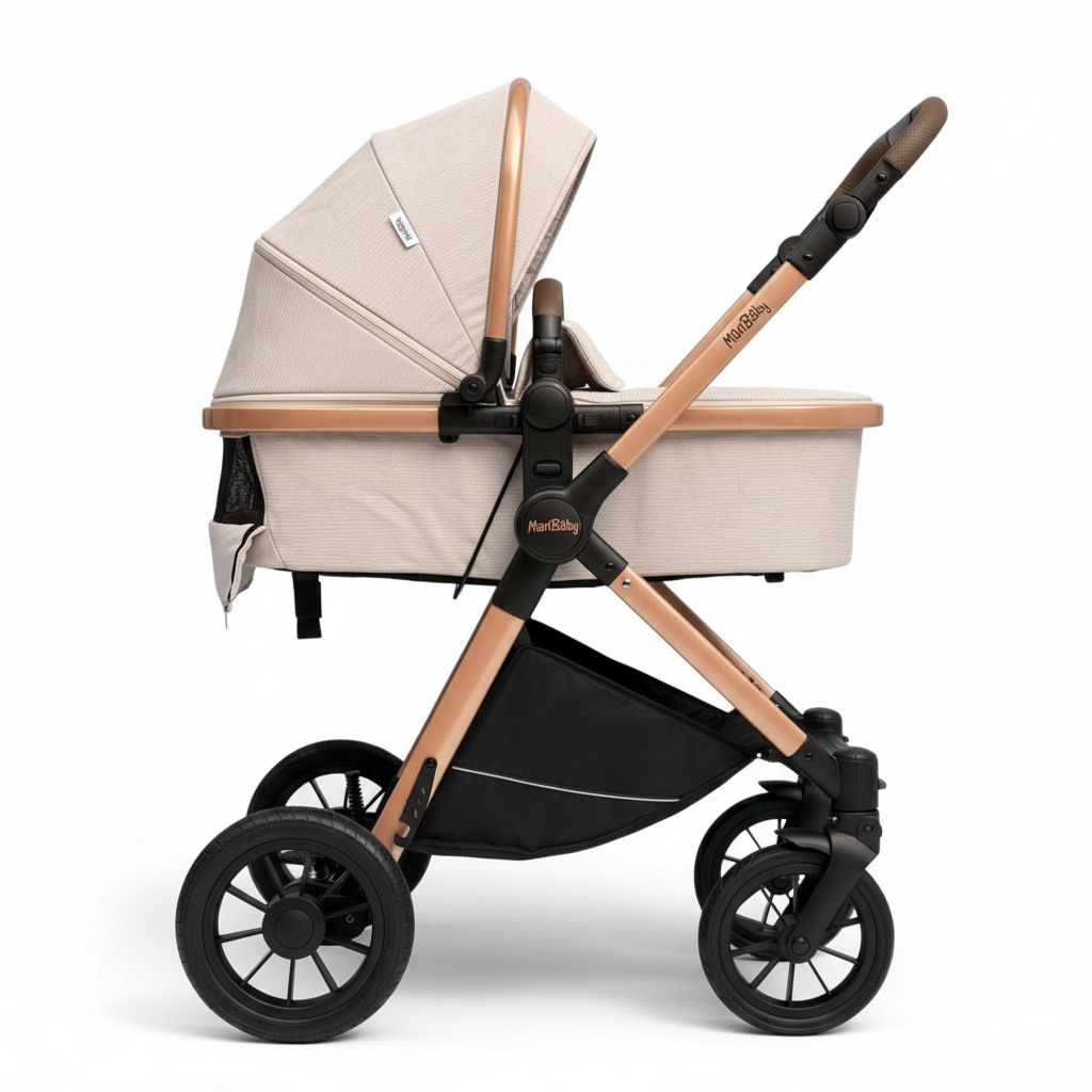 Coche Tipo Moisés Spider  Premium Con Mango Reversible Y Pañalera
