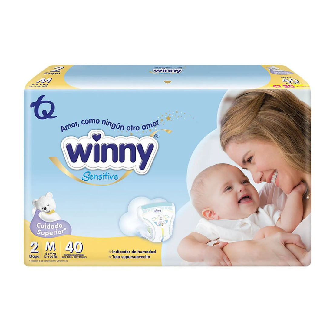 Pañal Winny Sensitive Etapa 2 x 40 unidades