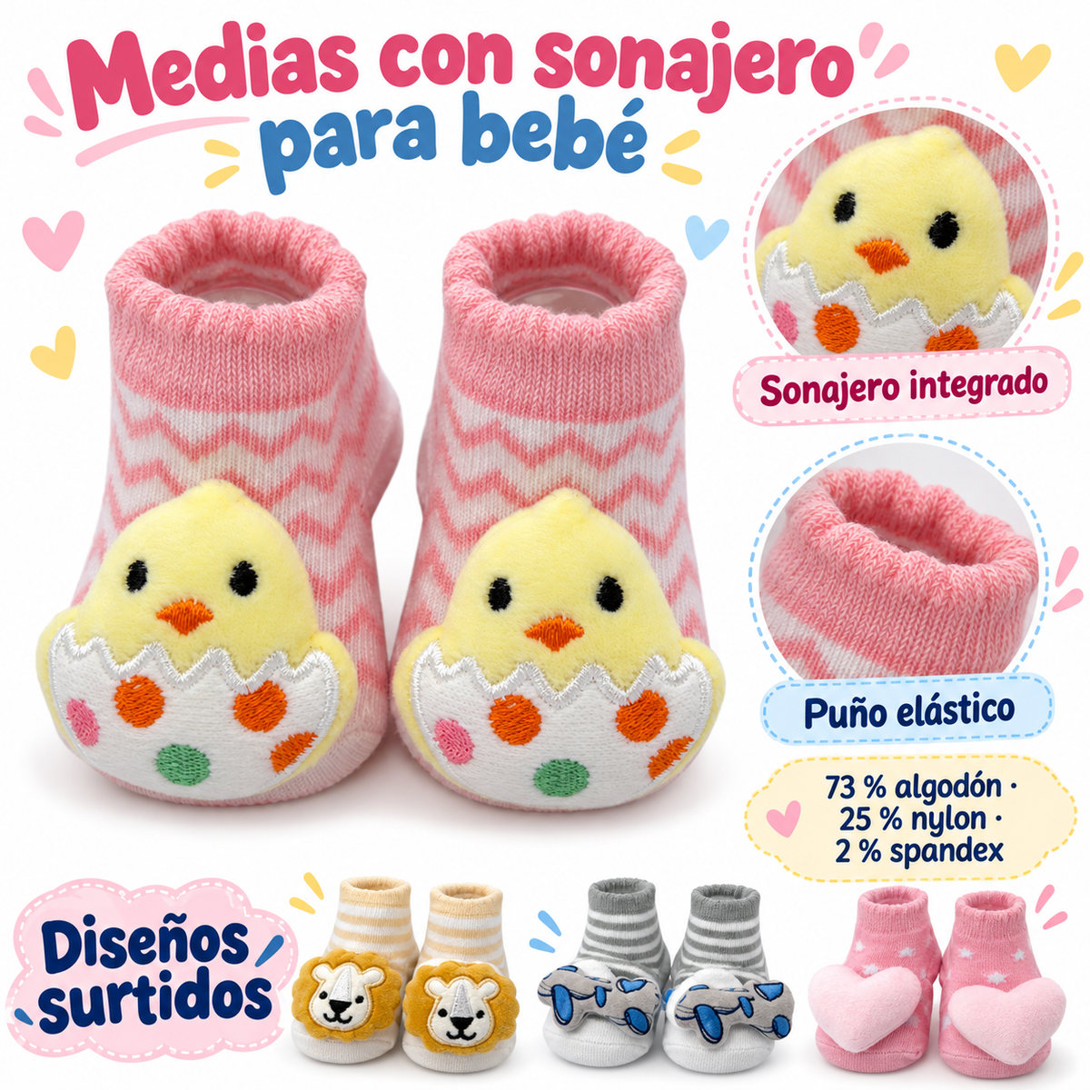 Medias con Sonajero para Bebé