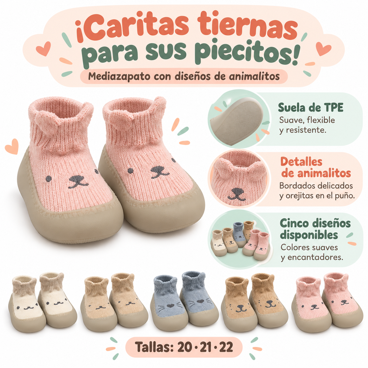 🐻  Mediazapatos de animalitos: ¡ternura en cada par!