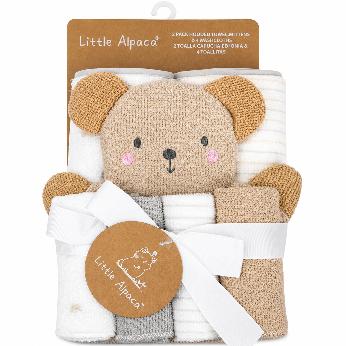 Set de Baño para Bebé con Toalla, Guante y Babitas | 6 Piezas