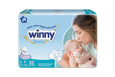 Pañal Winny Sensitive Etapa 1 x 50 unidades