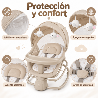 Mecedora Mastela 4 en 1 con Control por App y Bandeja Comedor