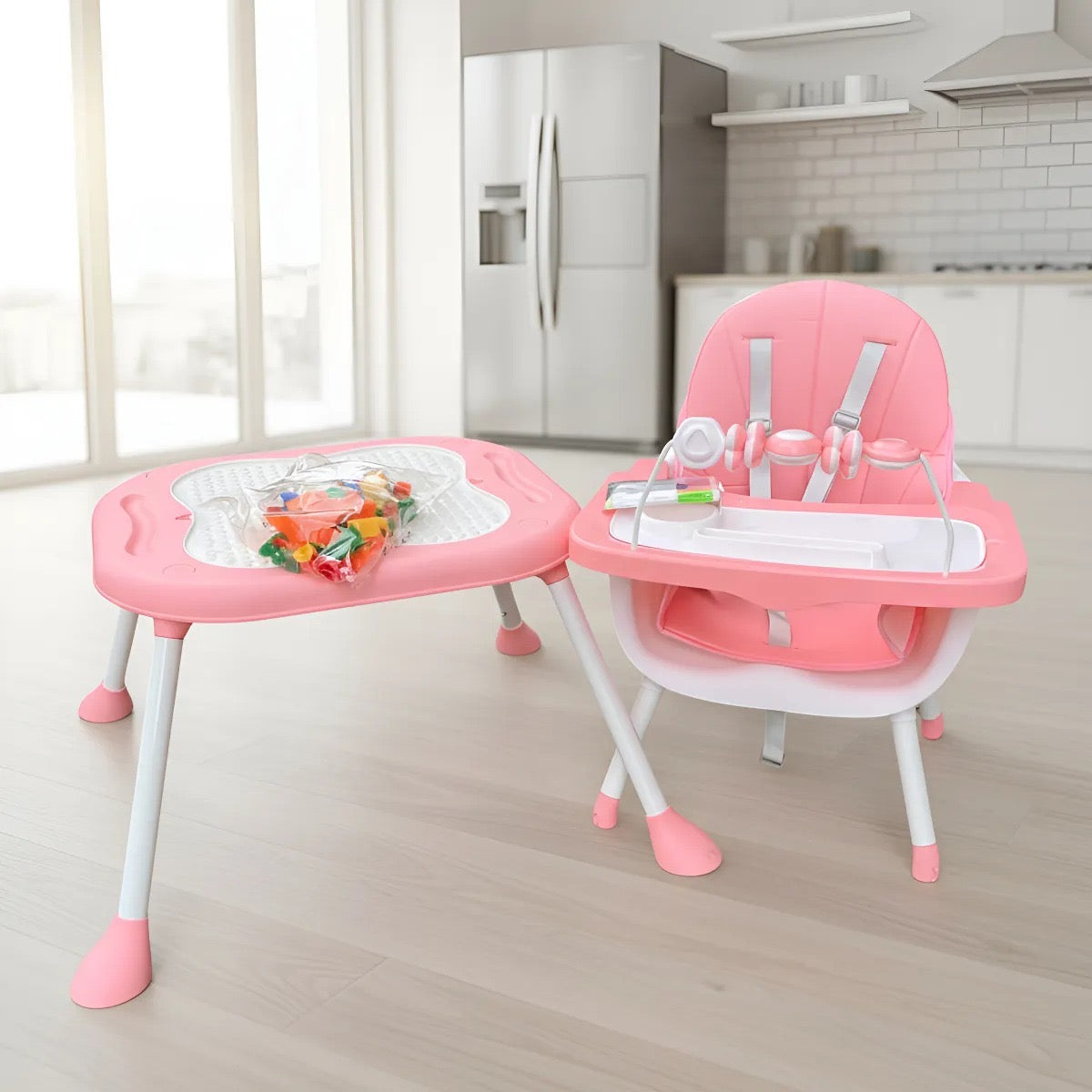 Silla Comedor 6 en 1 Multifuncional Escritorio Con Fichas Lego ANS 908