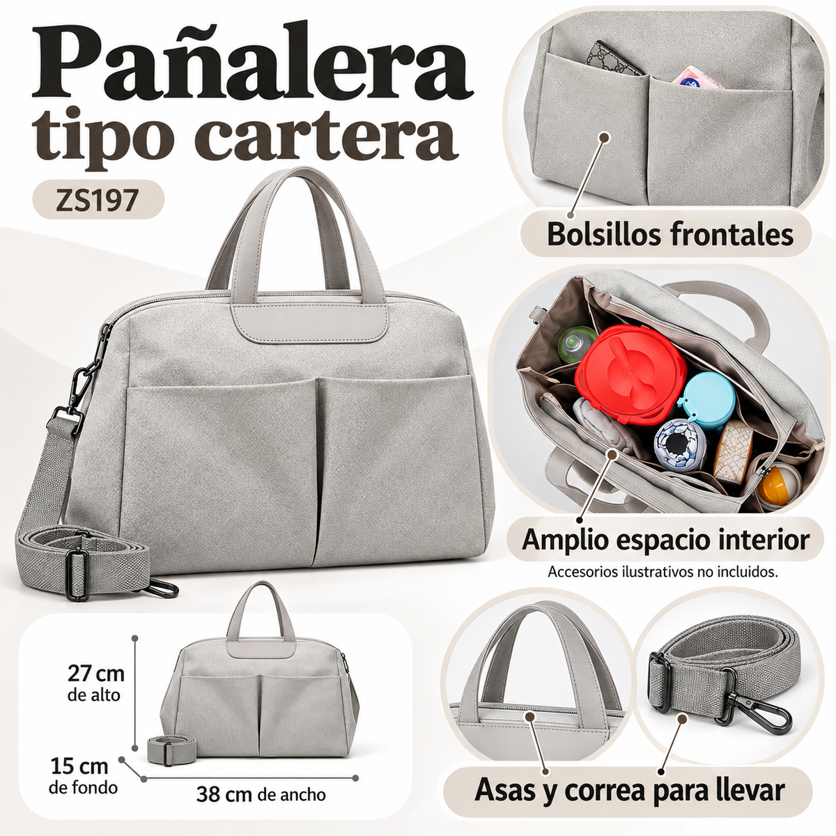 Pañalera Tipo Cartera para Bebé