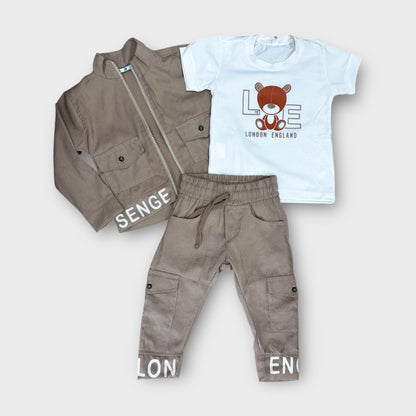 Conjunto 3 Piezas Cargo Beige