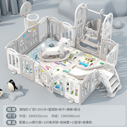 Parque Infantil Premium con Columpio, Resbaladero y Caballito