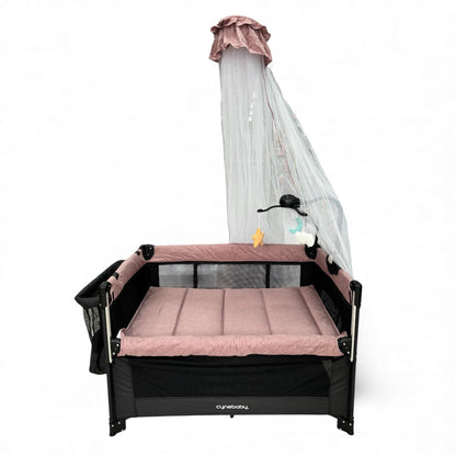 Corral Cuna Colecho Zafiro Deluxe Con Organizador, Móvil musical Electrico y Mecedoras