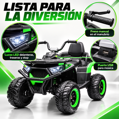 Cuatrimoto Desert 4x4 Con Control Remoto, Con Llantas en Goma, 14 Amperios, 5 motores Grande