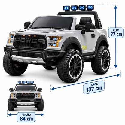 Camioneta Eléctrica Ford F150 Raptor 24V de 2 Puestos | 4 Motores, Control Remoto, Llantas En Goma Y Pantalla