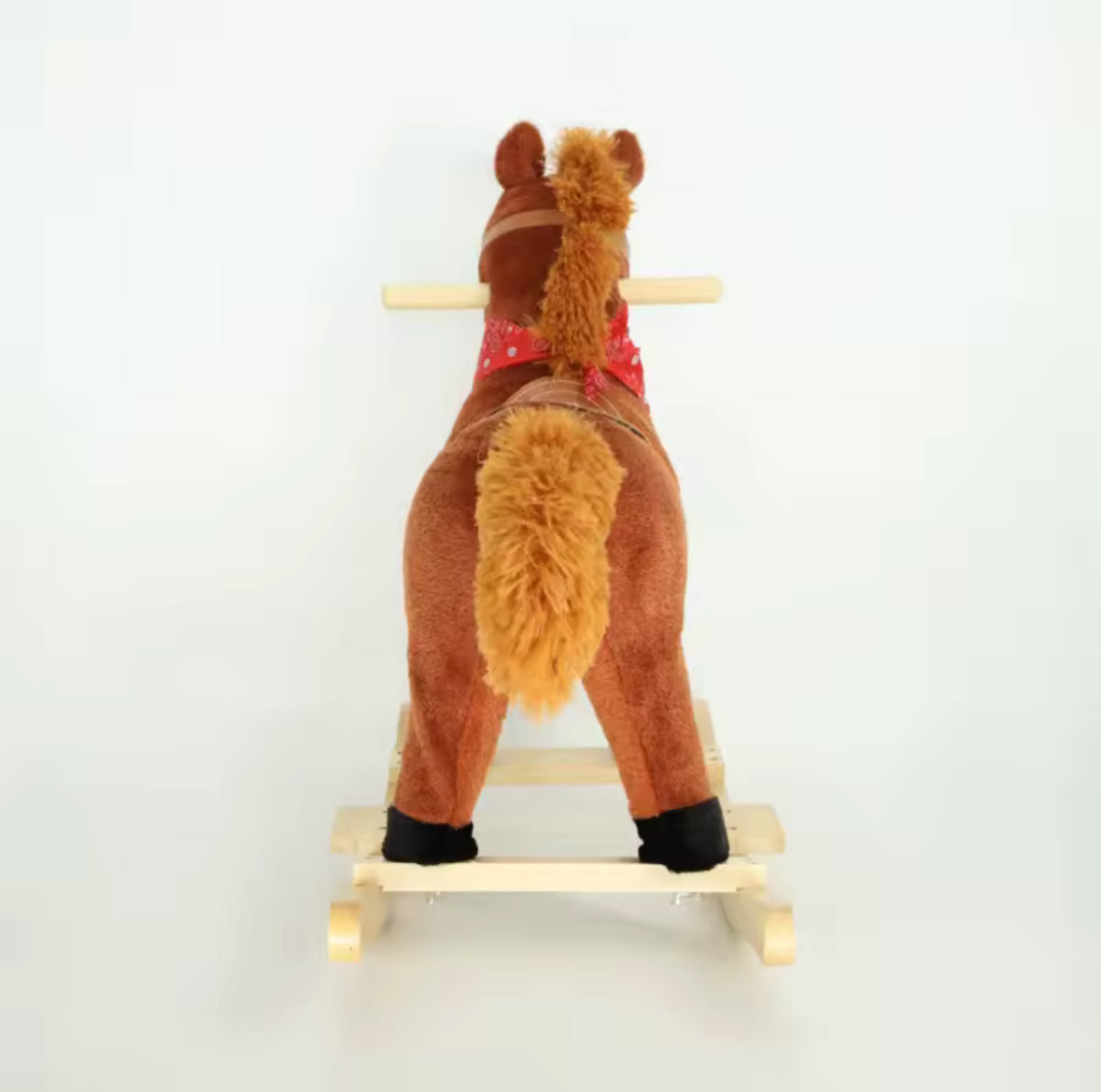 Caballo Mecedor De Peluche Con Base En Madera y Sonidos