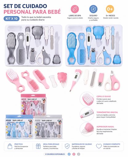 Set de Cuidado Personal para Bebé x10 | Kit de Higiene