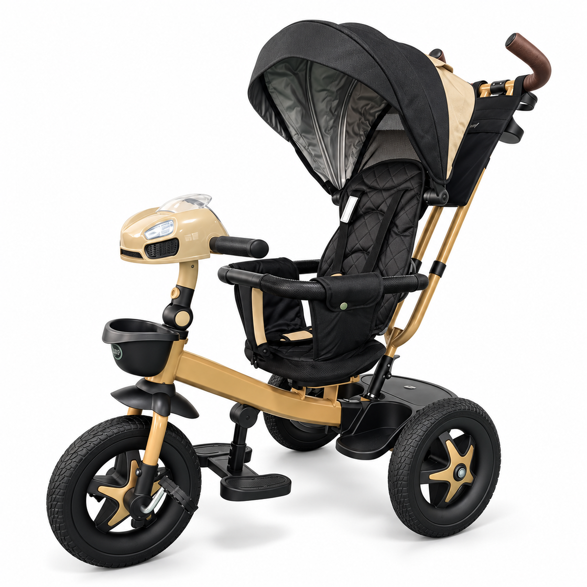 Triciclo Paseador Ebaby 360° Con Manubrio Reclinable con Bluetooth y Luces EB365R