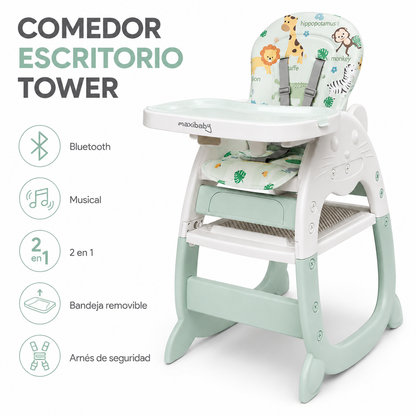Comedor Escritorio Tower 2 en 1 con Bluetooth y Juego Didáctico Lego