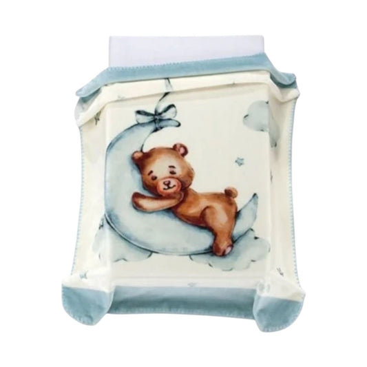 Cobija Térmica Española Mora Para Bebe 110 X 140 cms Oso Luna