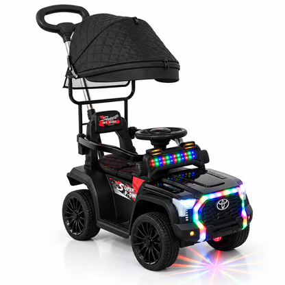 Carro Eléctrico Toyota , Con Guía, 2 Motores, Control Remoto, Llantas En Goma Y Asiento En Cuero
