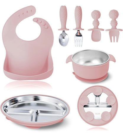 Vajilla En Silicona y Acero Inoxidable 304 De 7 Piezas