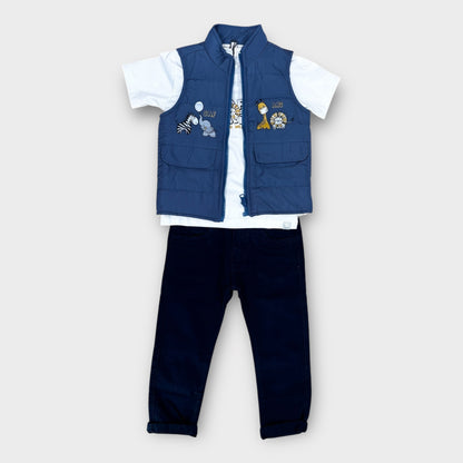 Conjunto 3 Piezas Chaleco Azul