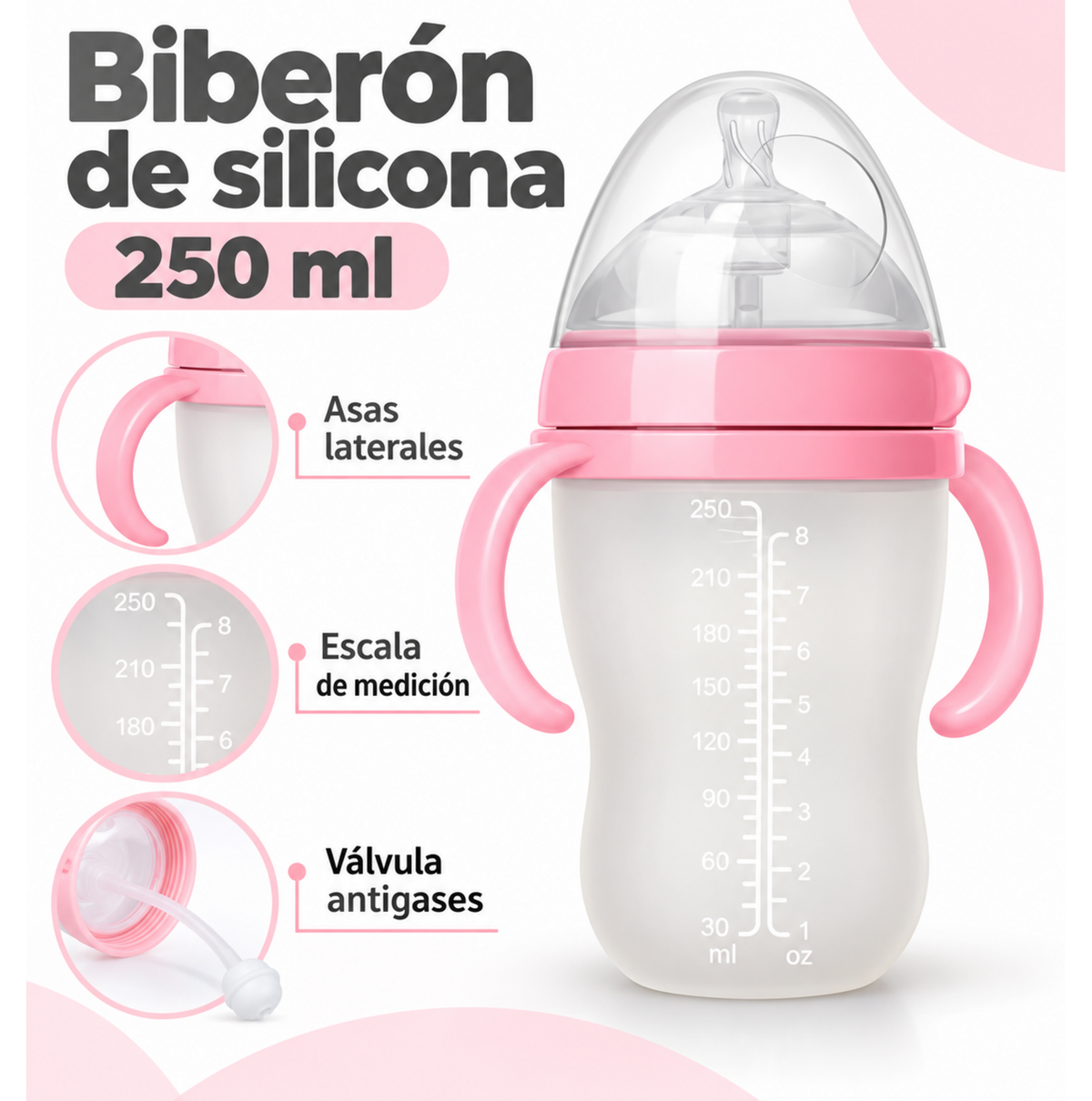 Biberón de silicona con asas – 250 ml
